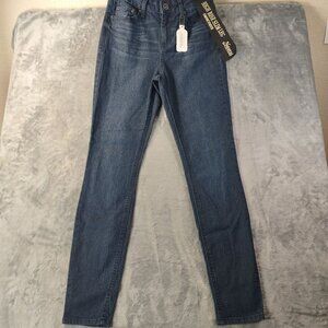 Natural Reflections Womens High Rise Slim Leg Jeans 4 Dark Wash Stretch Repreve
